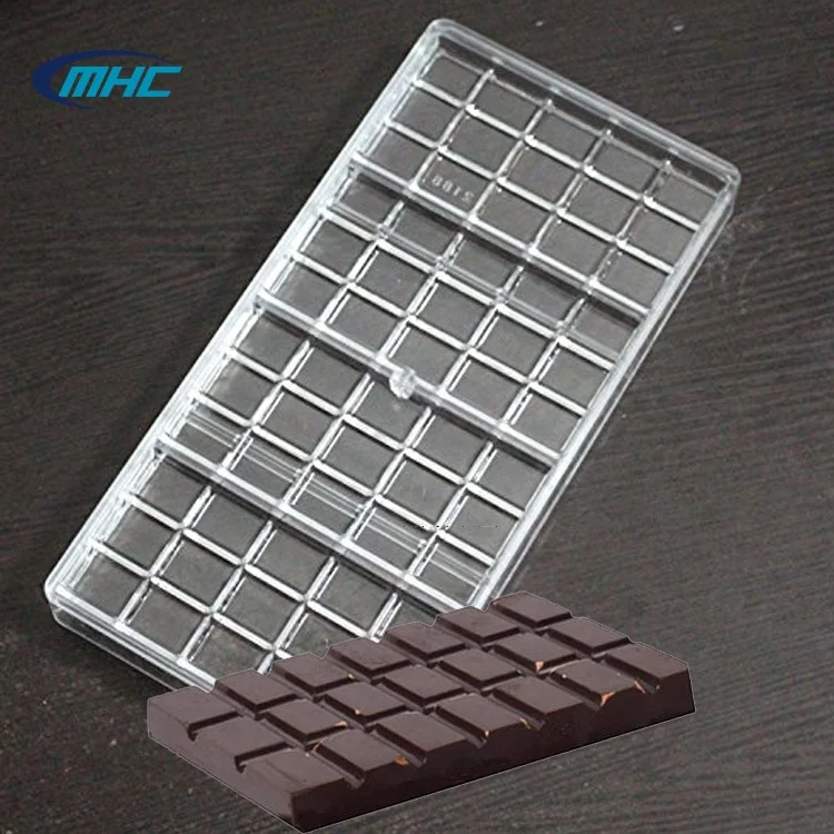 

Hot Sale Rectangle Shaped Chocolate Polycarbonate Mold, White