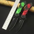 Tactical Survival Folding Knife Skull and Crossbones Embossment Craft Portable Pocket Outdoor Hand Tools Hunting Jackknife