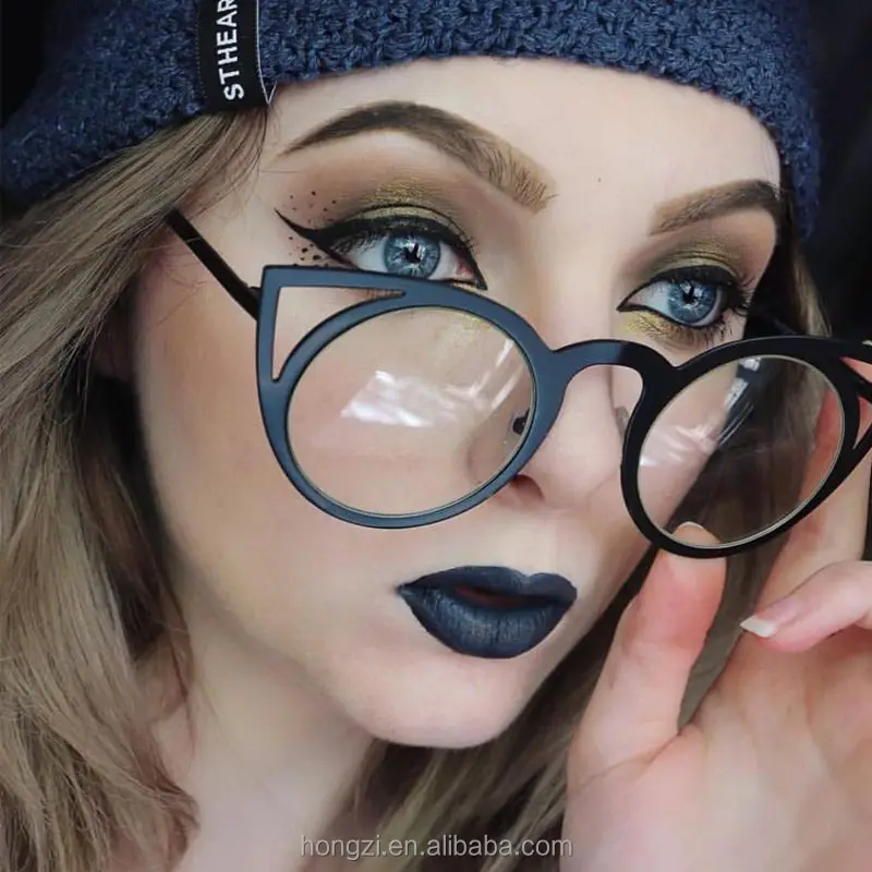 

Sexy Women Sunglasses Vintage Cat Eye Sunglass Metal Eye glasses Frames Mirror Shades