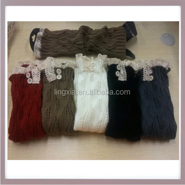 
Acrylic Knee High Women Open Knit Leg Warmers Crochet Lace Adult LegWarmers, Women Knitted Button Wholesale Lace Leg Warmers 