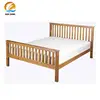 Modern design clear lacquer solid wood queen size folding pine bed