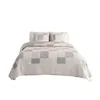 Yutong 3-Piece Quilt Set Coverlet Floral Patchwork Square Pattern Lightweight Design 1 Quilt and 2 Pillow Shams Bedding Set