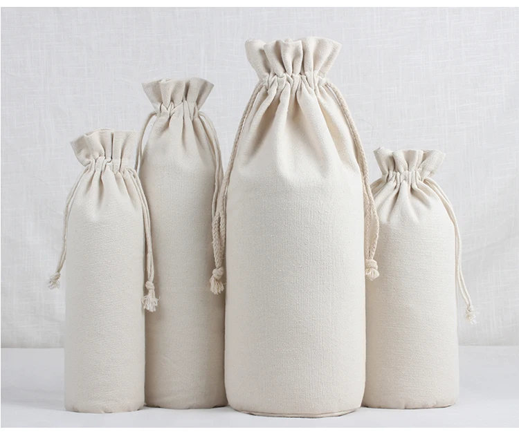 Organic Cotton Wine Gift Bag Drawstring Wine Bottle Bag Buy Wine Gift
