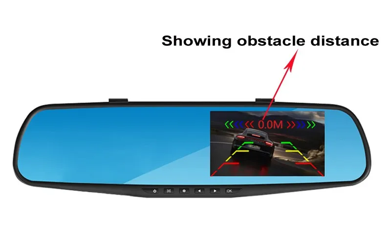 car reverse parking camera kit with DVR rear view mirror