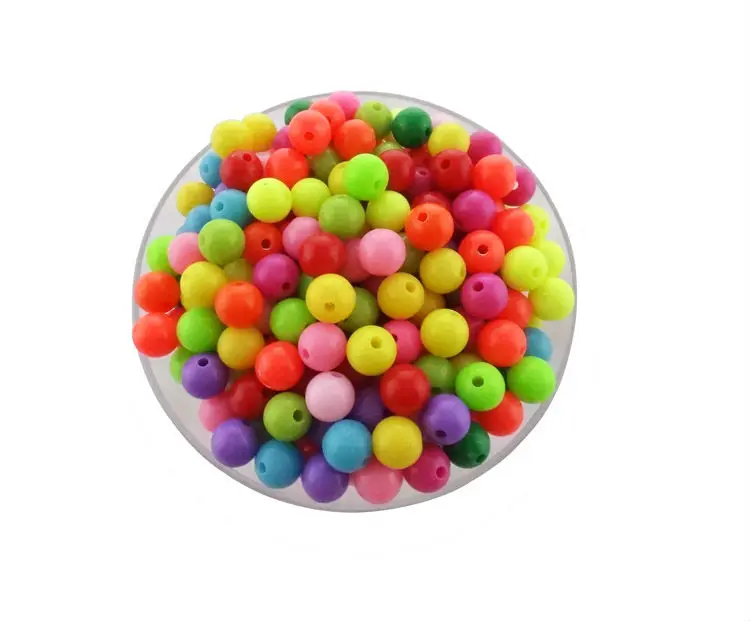 

Factory sales bright Color Acrylic Beads 4mm 6mm 8mm 10mm 12mm Round Beads For DIY Bracelet Necklace Jewelry Making, Mix