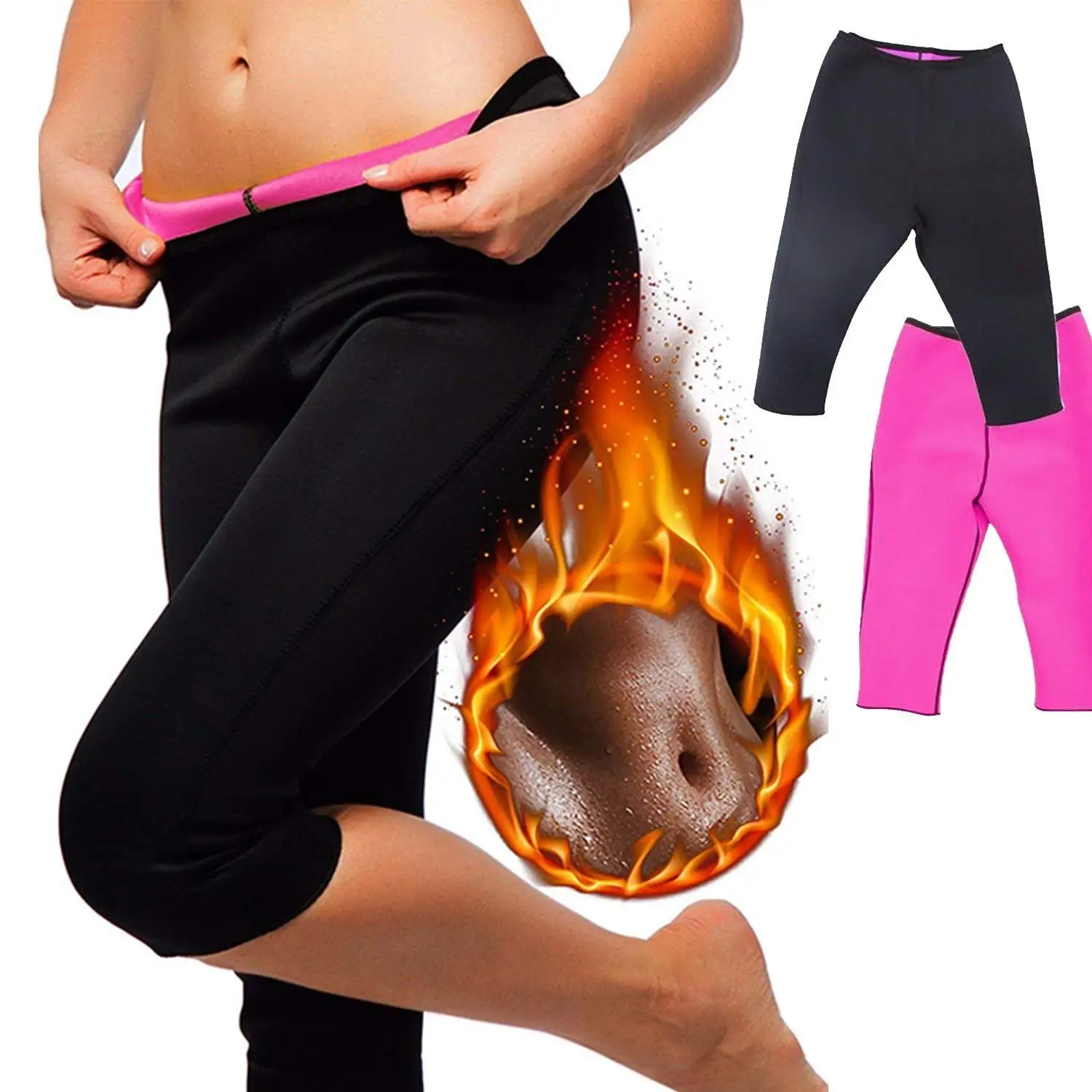 Buy Ejzo Womens Hot Sweat Sauna Body Shaper Neoprene Slimming Capri