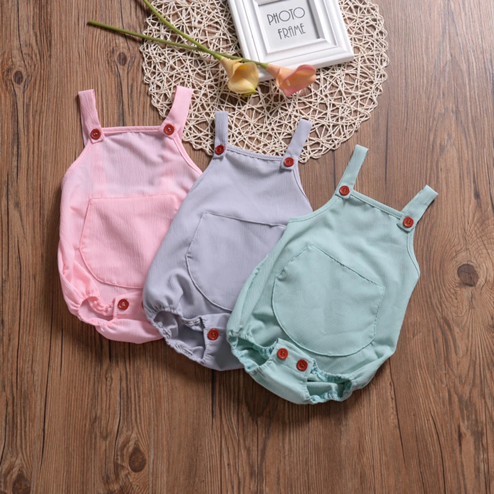

newborn Baby Romper Button Kids Clothes Big pocket Soft baby boy romper, Picture