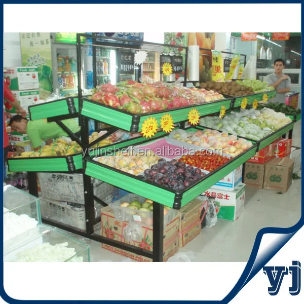 sayuran dan buah  rak  display untuk supermarket toko Rak  