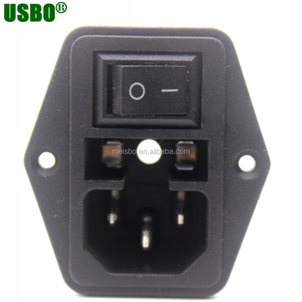 Iec320 C14 10a 250v Ac Power Outlet Ac Socket With Fuse And Switch