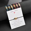 Fashion Woven Adjustable Bracelet With Card Gold Shell Charm Bracelet for Girls Jewelry Lucky bracelet