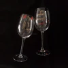 Hand blown clear with imprint accept printing OEM logos Stem wine glasses