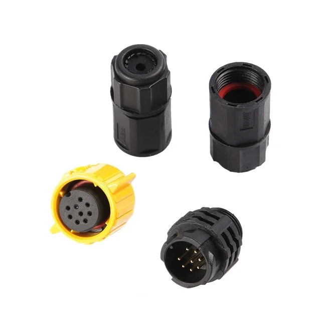 9pin Waterproof Bulkhead Electrical Connector With Plug And Socket
