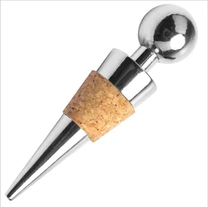Image of custom stainless steel wine bottle stopper metal cork stopper