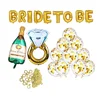 Diamond Ring and Bride To Be Champagne Bottle Foil Balloon Ring Confetti Bachelorette Party Decorations Bridal Shower Kit