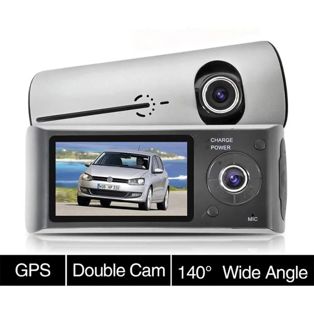 Auto starting R300/X300 car mount camera dual lens dash camera with GPS logger tracking