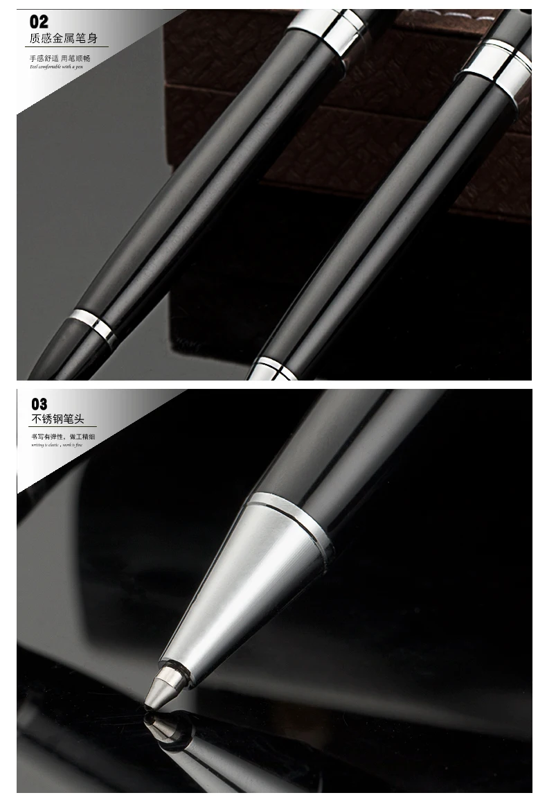 2023 Factory Wholesale Business Metal Pen Set Black Pen Set Gift Pen ...