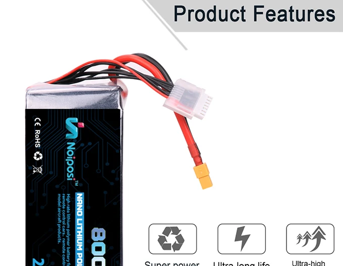 Agricultural Plant Protection UAV Drone Lipo Battery 22.2V 8000mAh with 2S 3S 4S 5S 6S
