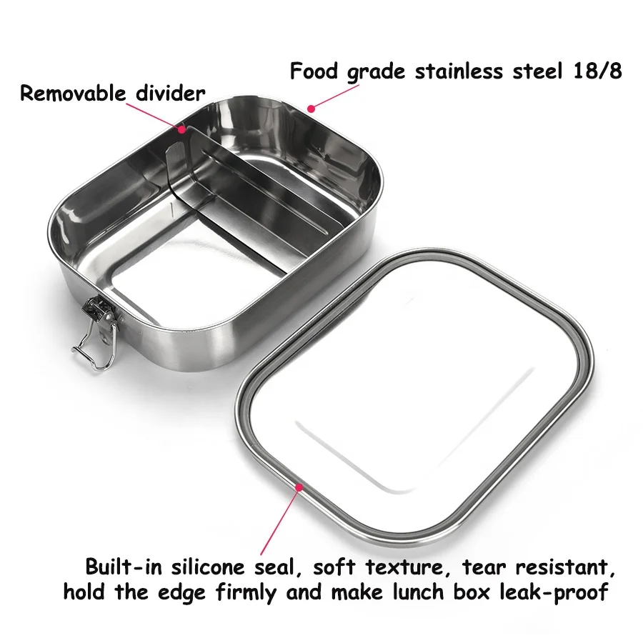 Food Grade Metal Food Compartment Container Lunchbox Wholesale 304 ...