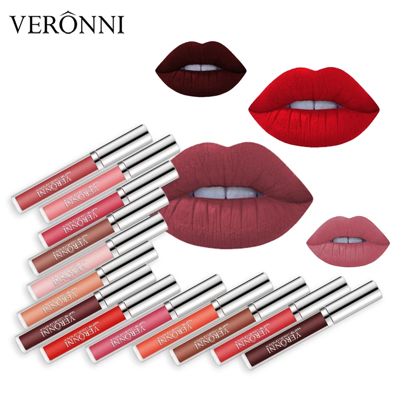 

VERONNI 13 Colors Liquid Long Lasting Lip Gloss Lipstick Pigment Easy Wear Lipgloss Lip Gloss Makeup