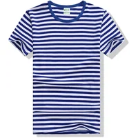 

Wholesale striped t-shirt custom knit sailor navy stripe custom cotton and polyester material t shirt men