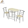 Modern Small Kitchen Breakfast Dining Table and Chair Set with Metal Legs