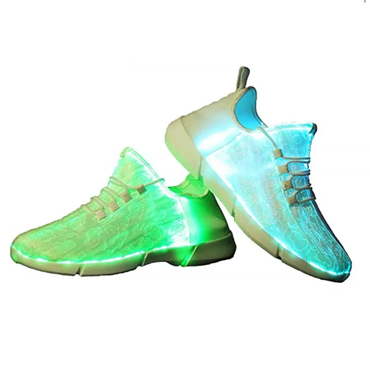 

2019 Hangzhou New Adults Kids USB Charger Running Rechargeable India Fiber Optic Led Light Up Shoes