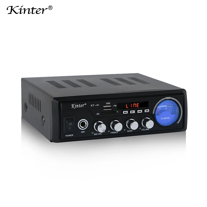 

Kinter M1 power home audio amplifier with USB/SD/FM/MIC/MP3/BT/digital display/level meter