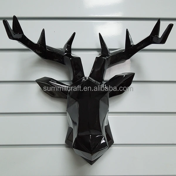 

Custom High glossy polyresin origami polygon deer head wall decor