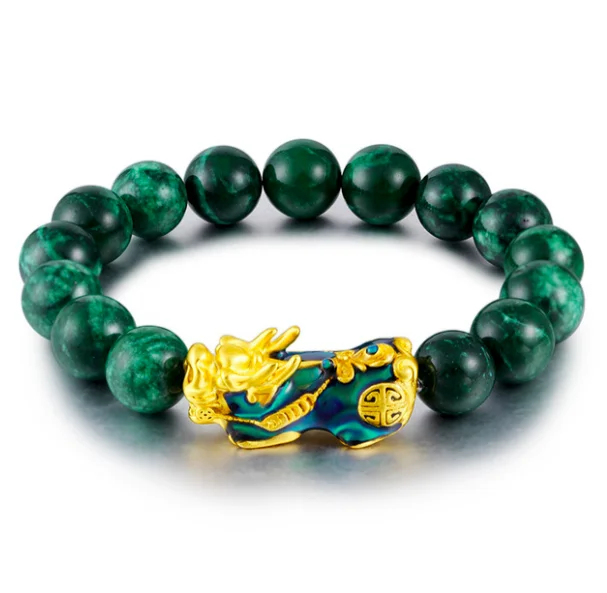 

agate jade green stone dragon bracelet for men