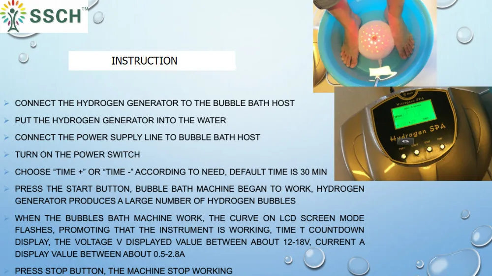 Ssch Hydrogen Ionic Foot Detox Spa With Massage For Health