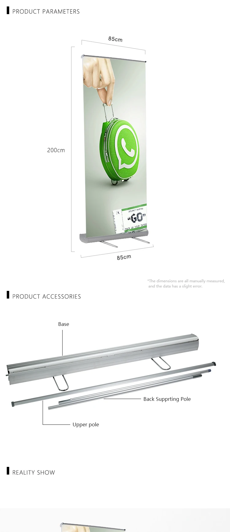 Cheap Hanging Roll Up Banner Stand Standard Size 33 5 X 79 Inch