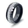 High Quality Black And White Simple Style Comly Crystal Ceramic Rings for Women