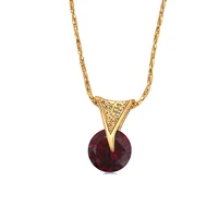 

45639 Xuping new arrival women 24k gold jewelry joya red stone pendant necklace