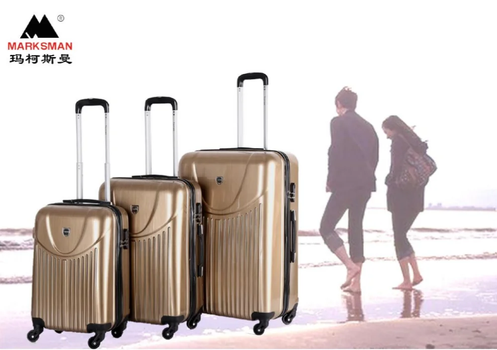 Double Zipper Expandable Pc Luggage Case,Hard Shell Abs Trolley Luggage