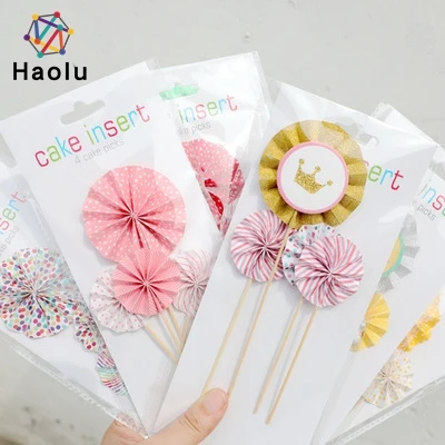 

Wedding Birthday Party Cake Toppers Party Supplies paper flower cake topper for decoration, Colorful