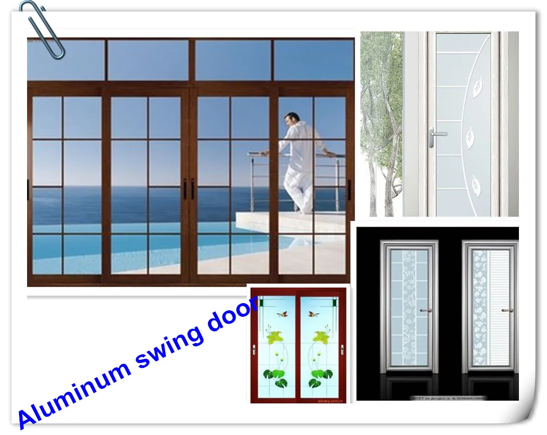 Aluminium Double Glass Slimline Swing Kitchen Door Interior Flush Door