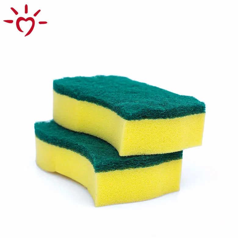 

2020 high quality Strong custom cleaning kitchen sponge for washing dishes, Pink+yellow cleaning sponge