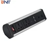 BNT Silver Color Desk Socket Supply The Bracket For Clamp-On Desk Design With Dual USB Charger Interface BTS-402S
