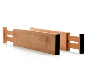 Image of bamboo kitchen expandable drawer divider organizer