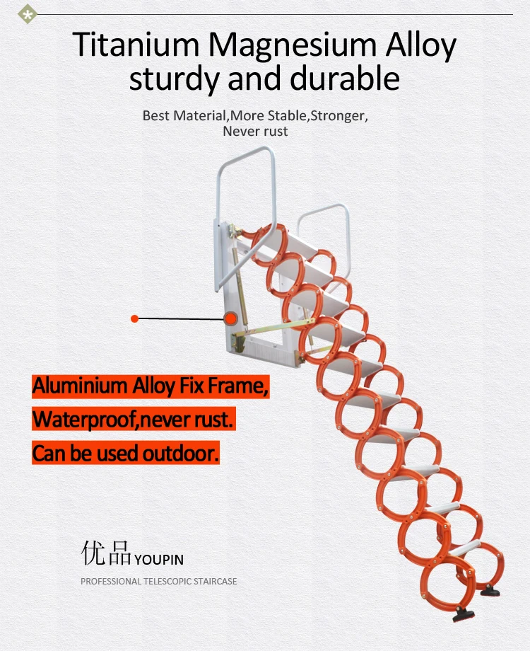 Outdoor Titanium Magnesium Alloy Telescopic Ladders Buy Attic Door