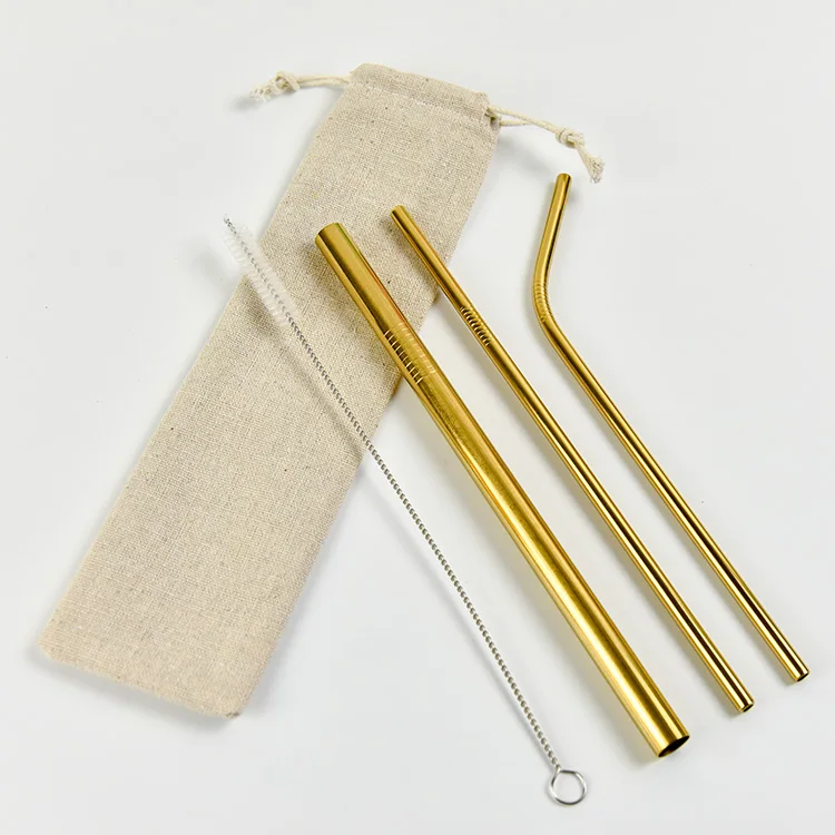 
Customized Colorful Stainless Steel Metal Straw Set In Stock 