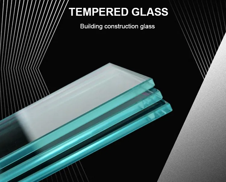 Large Frameless Flat Transparent Window Wall Clear Tempered Float Glass