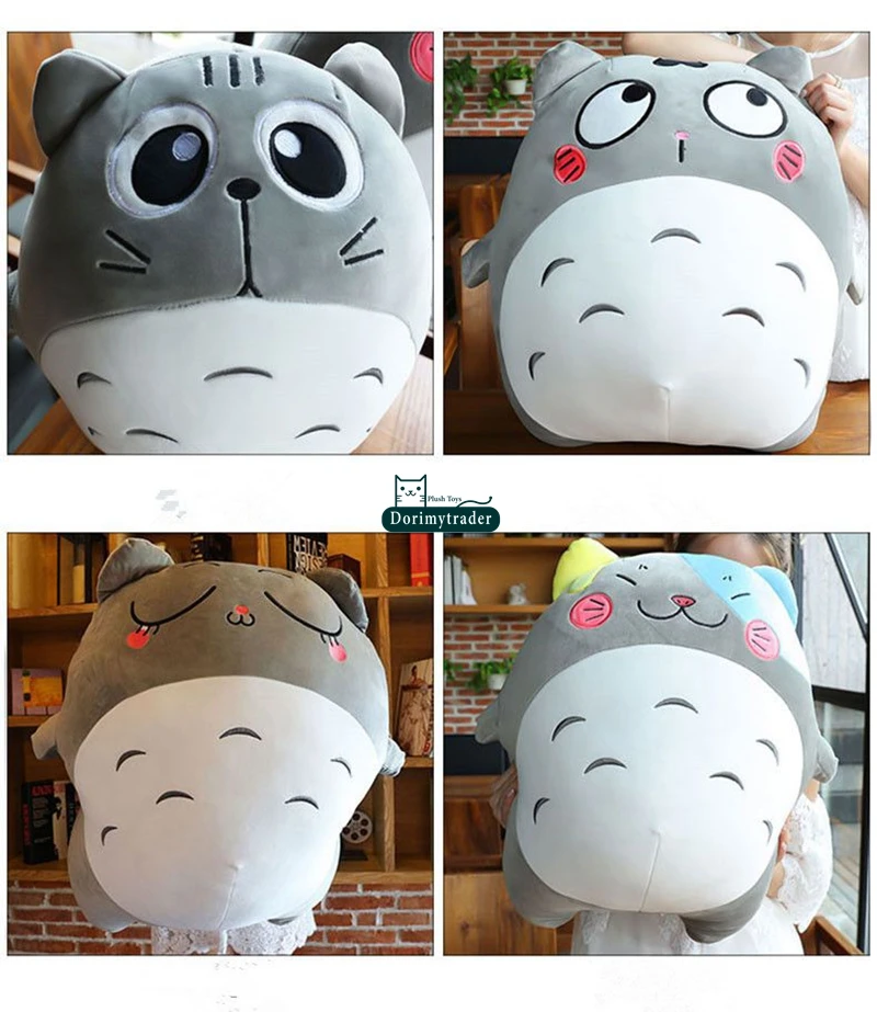 Dorimytrader Cuddly Big Fat Totoro Plush Toy Stuffed Soft Anime Cartoon Cats Pillow Doll with Funny Face Christmas Kids Gifts DY61868 (16)