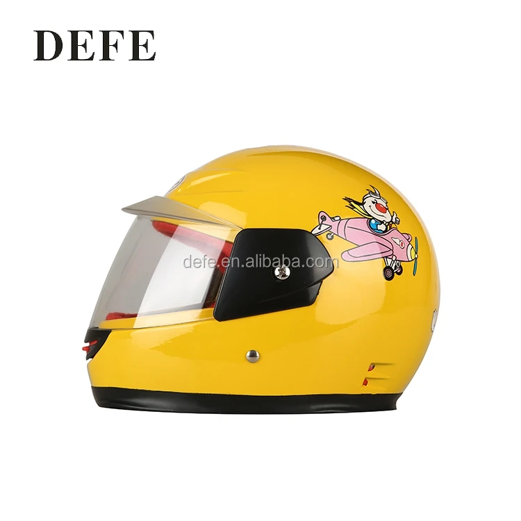 Factory price flip up motorcycle helmet yellow full face kid helmet