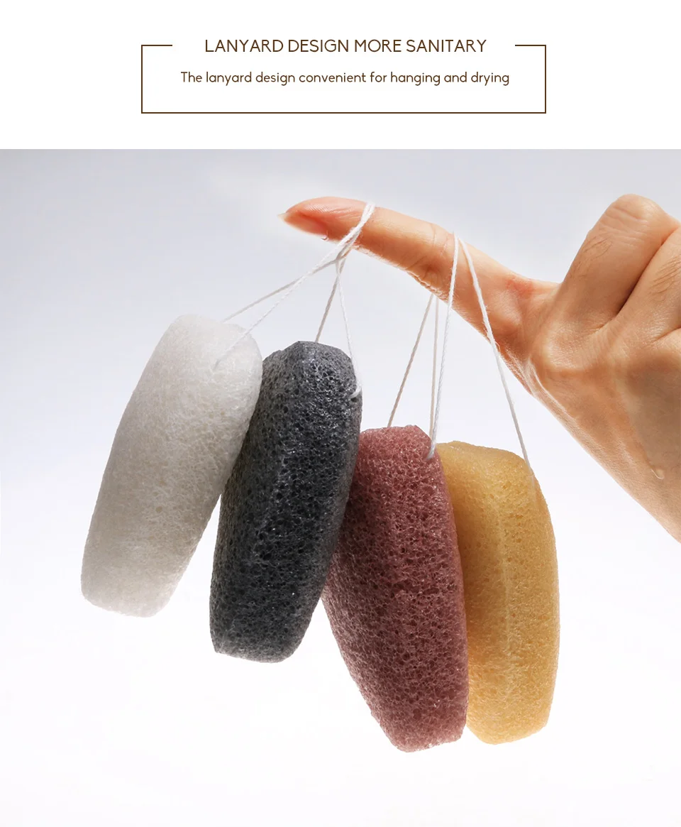 Private Label Teardrop Konjac Sponge Organic Magic Sponges Soap Shape