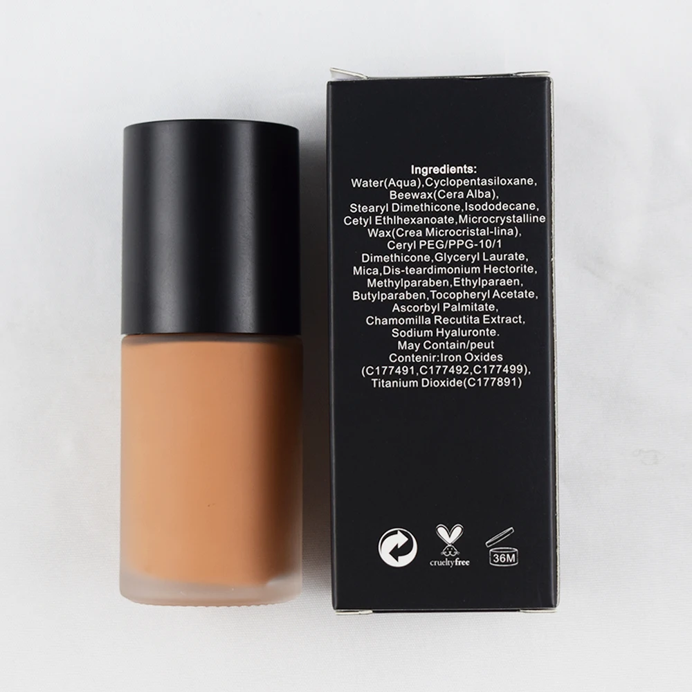 

Professional Make up Liquid Foundation private label high pigment full coverage foundation matte foundation, 9 colors high quality foundation