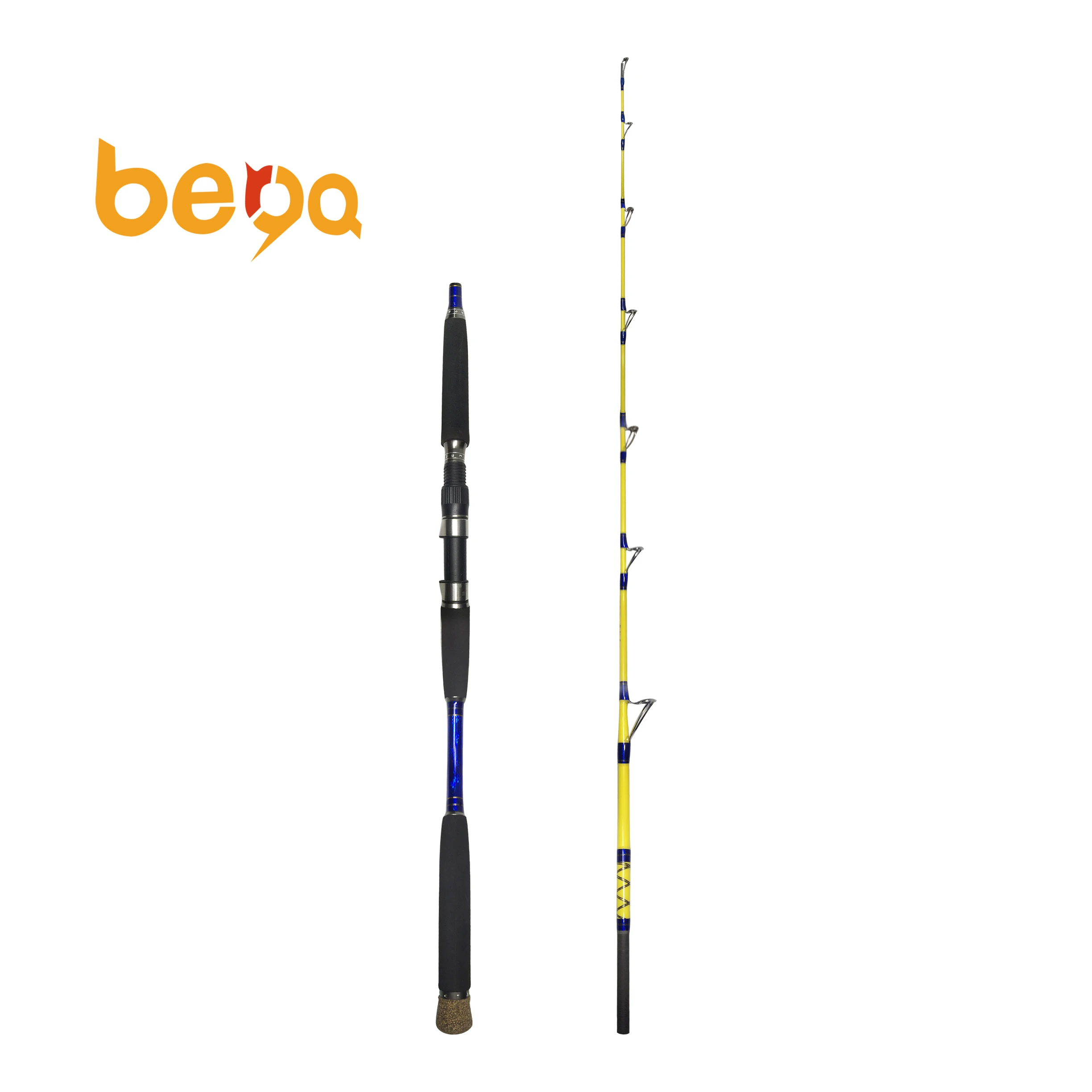 

2 Sections Carbon fiber Fishing Rods Slow Jigging Rods Spinning Casting baitcasting saltwater slow jigging, Blue&yellow, customizable