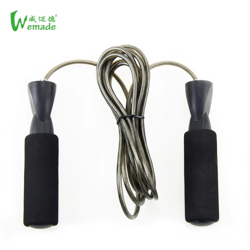 

Wholesale PVC Adjustable Foam Handle Skipping Speed Jump Rope, Blue;black;pink;green;purple