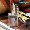 Engraved Photo Crystal Cube Keychain For Birthday Party Souvenir