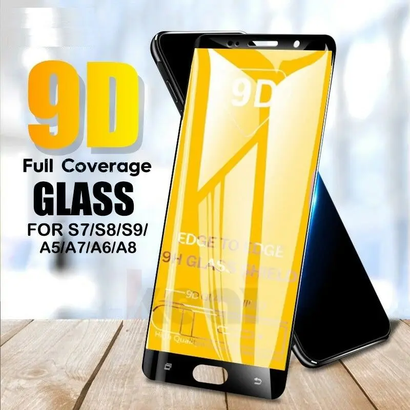 

Full Cover Tempered Glass Screen Protector For Samsung Galaxy A9 A8 A7 A6 A5 2017 2018, Transparency 99% color